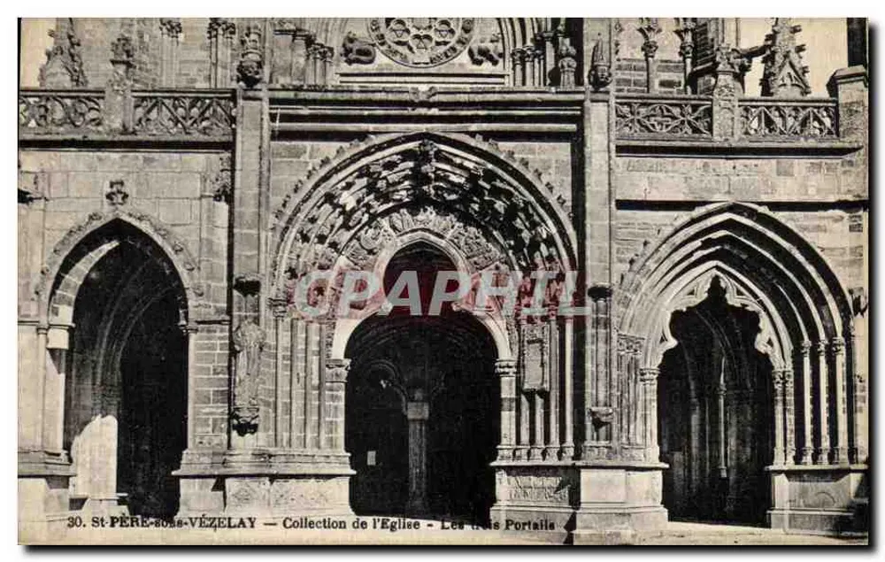 St-PÈRE-sous-VÉZELAY — Collectie van de Kerk — De Drie Portalen - Voorkant