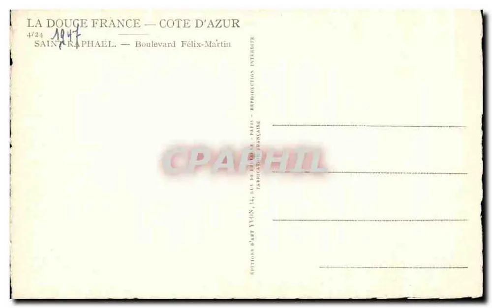 La Douge Frankreich — Côte d'Azur — Éditions Saintraphael - Rückseite