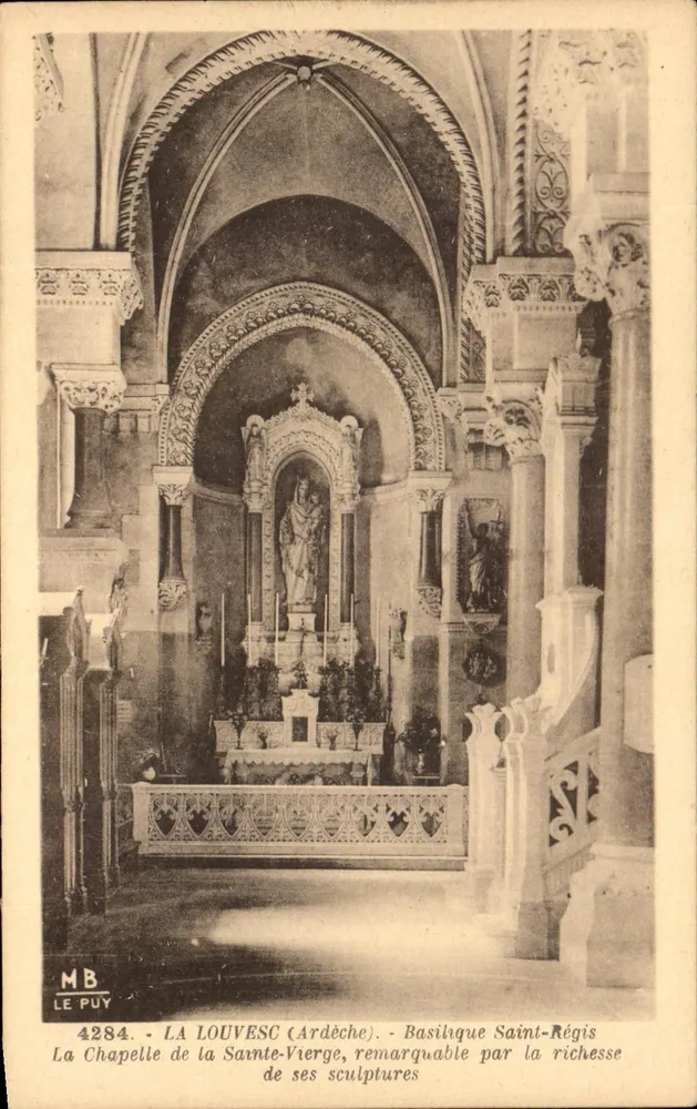 La Louvesc (Ardèche) — Basilika Saint-Régis, bemerkenswerte Kapelle der Heiligen Jungfrau, bekannt für ihre reiche Skulpturen — Éditions d'Art Margerit, Le Puy - Vorderseite