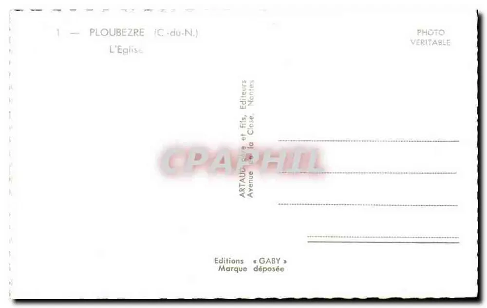 Ploubezre (C.-du-N.) — A Igreja — Edições Gaby, Nantes - Verso