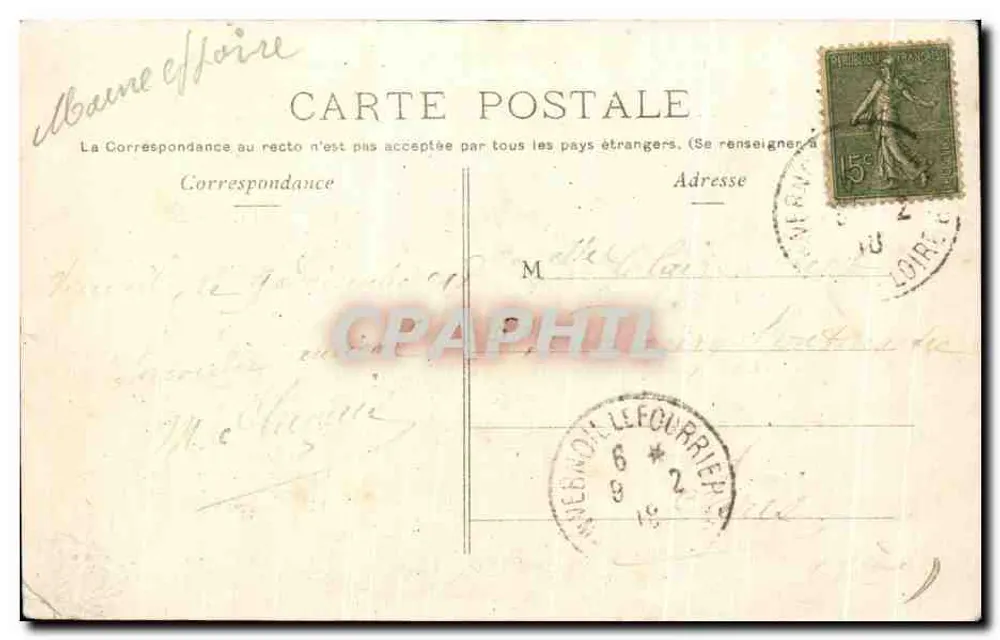 Vernoil-le-Fourrier — Vista geral — Ch. Richard, relógio-fotografia, Vernoil (depositado) - Verso