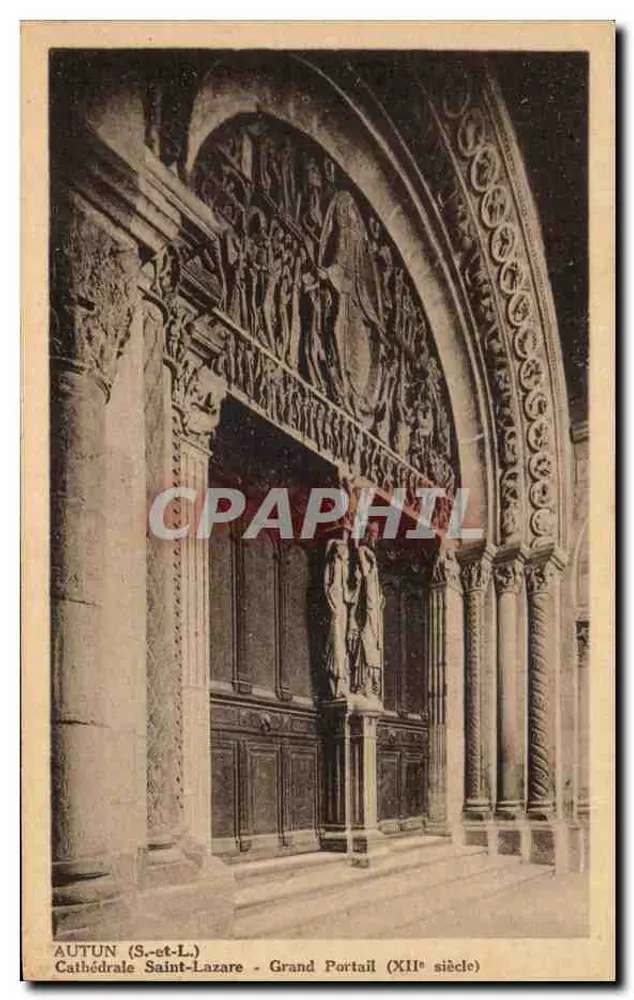 Autun (S.-et-L.) - Kathedrale Saint-Lazare - Grand Portail (12. Jahrhundert) - Vorderseite