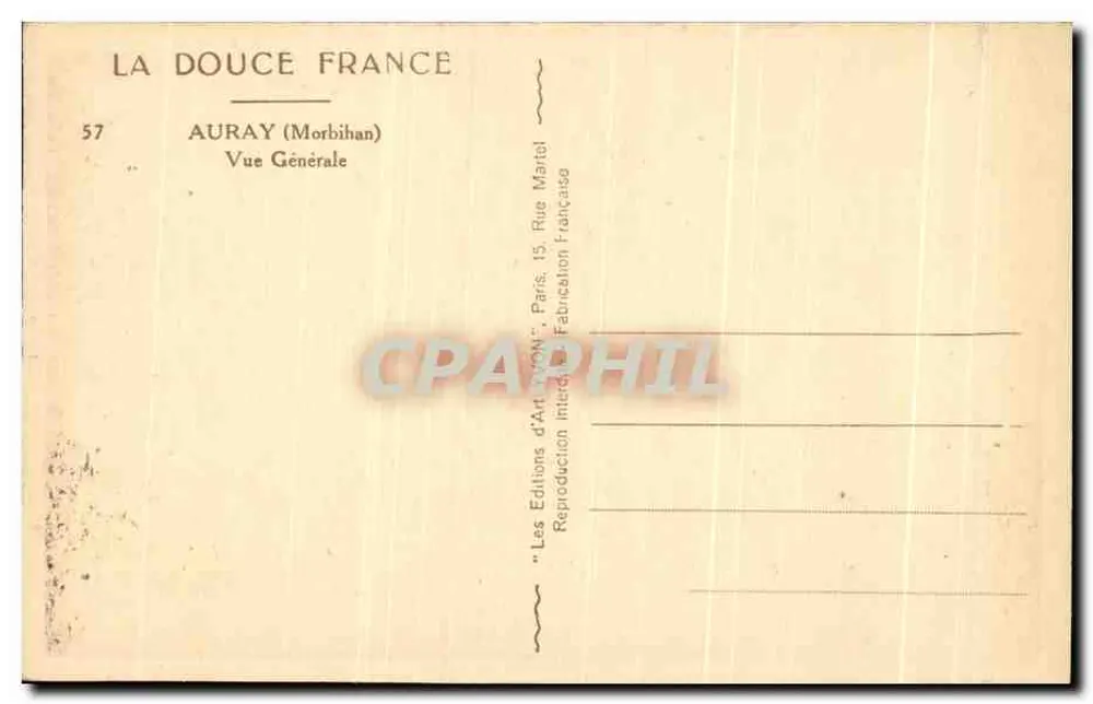 Auray (Morbihan) — Allgemeiner Blick — Les Éditions d'Art Lyon - Rückseite