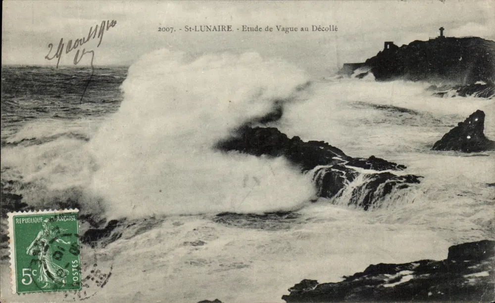 St-Lunaire — Studie einer brechenden Welle — H. Le Maillot, Verlag - Vorderseite