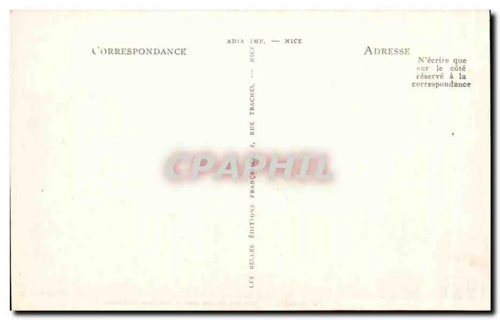 CANNES — Denkmal für die Toten und Mont Chevalier — Éditions Adia, Nice - Rückseite