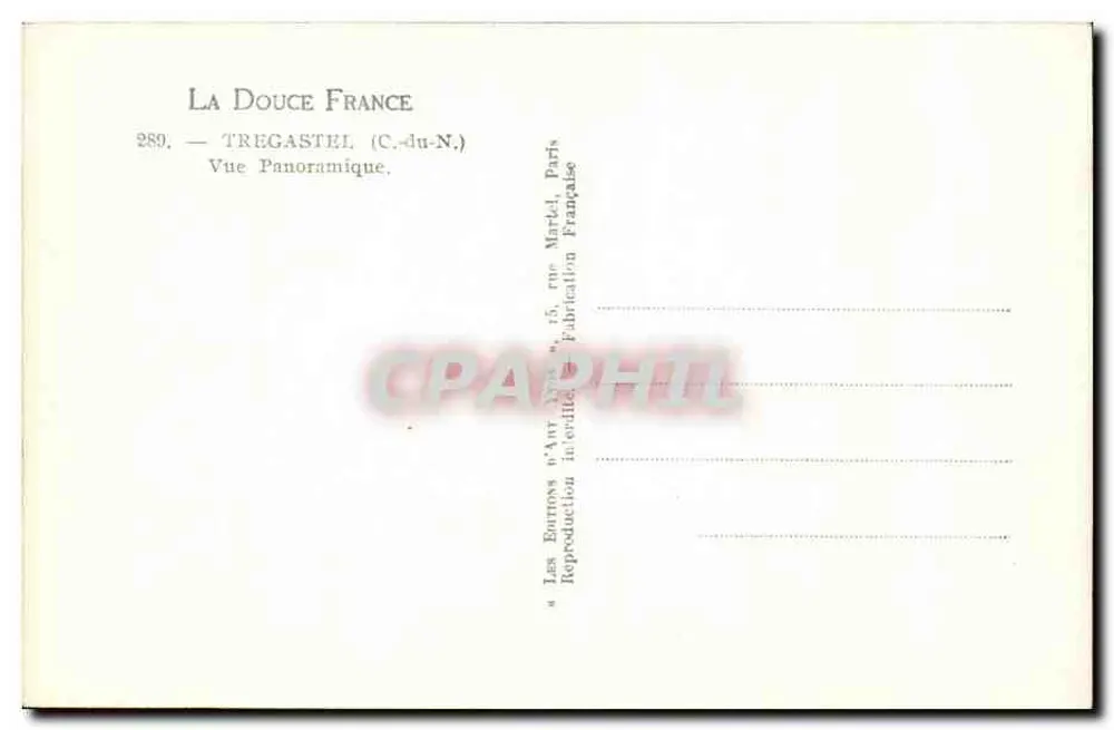 TREGASTEL (C.-du-N.) — Panoramablick — Les Éditions d'Art VON, Paris - Rückseite