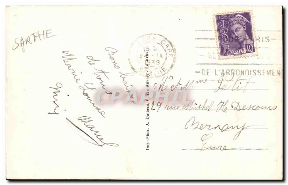 Le Mans — Jardin des Plantes — Ein schöner Bereich — Imp. Phot. A. Doberay, Le Mans - Rückseite