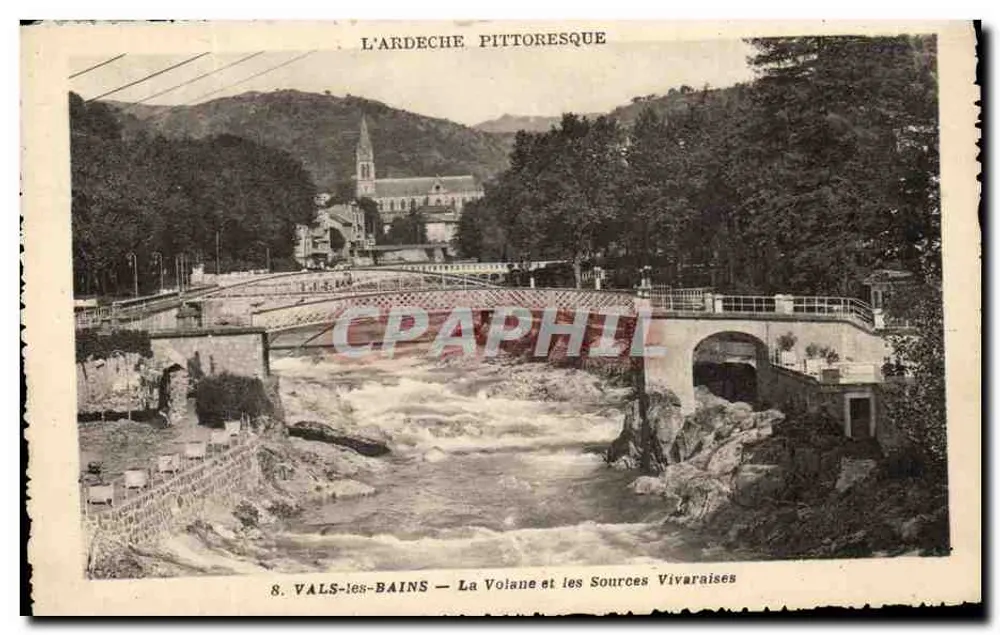 Valls-les-Bains — Ansicht der Volane und der Vivaraise-Quellen — P. Dupont, Verlag - Vorderseite
