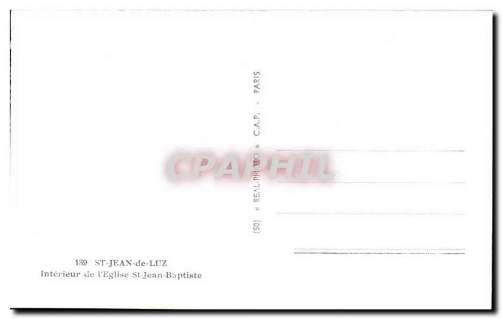 Innenraum der Kirche Saint-Jean-Baptiste — Saint-Jean-de-Luz — Verlag C.A.P. Nr. 139 - Rückseite