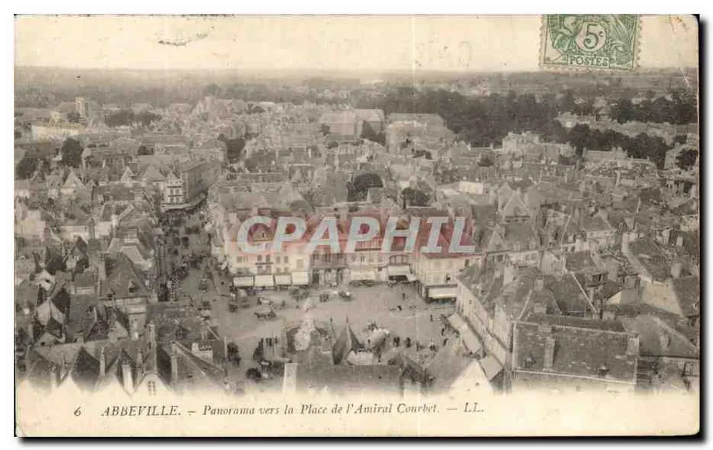 Abbeville — Panoramablick Richtung Place de l'Amiral Courbet — L.L. - Vorderseite