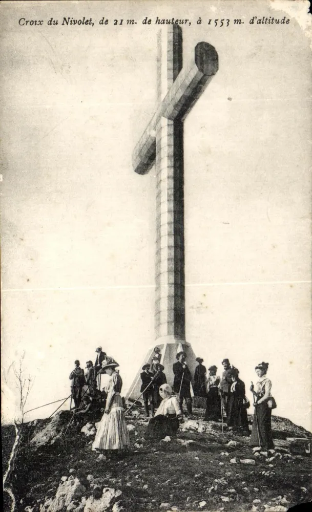 Croix du Nivolet — monument religieux à 1553 m d'altitude — éditeur imprimeur : Léon Béchard - Awers