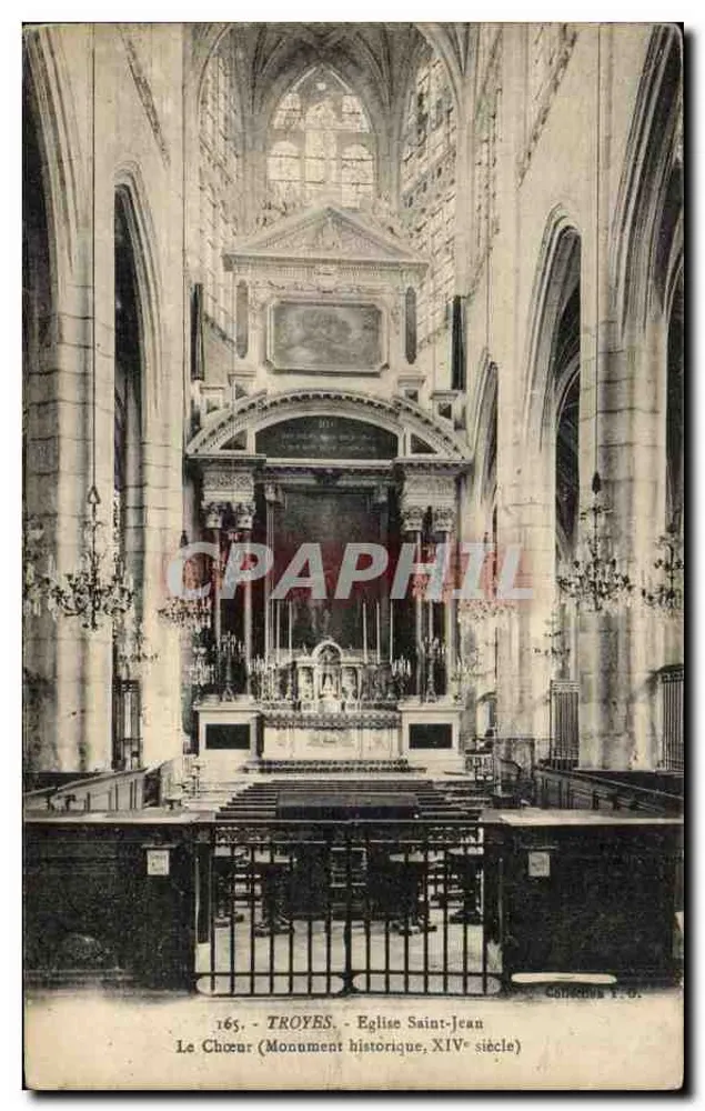 Troyes - Igreja de São João, O Cúpula — Monumento Histórico, Século XIV — Châtenay & Cie, n° 165 - Frente