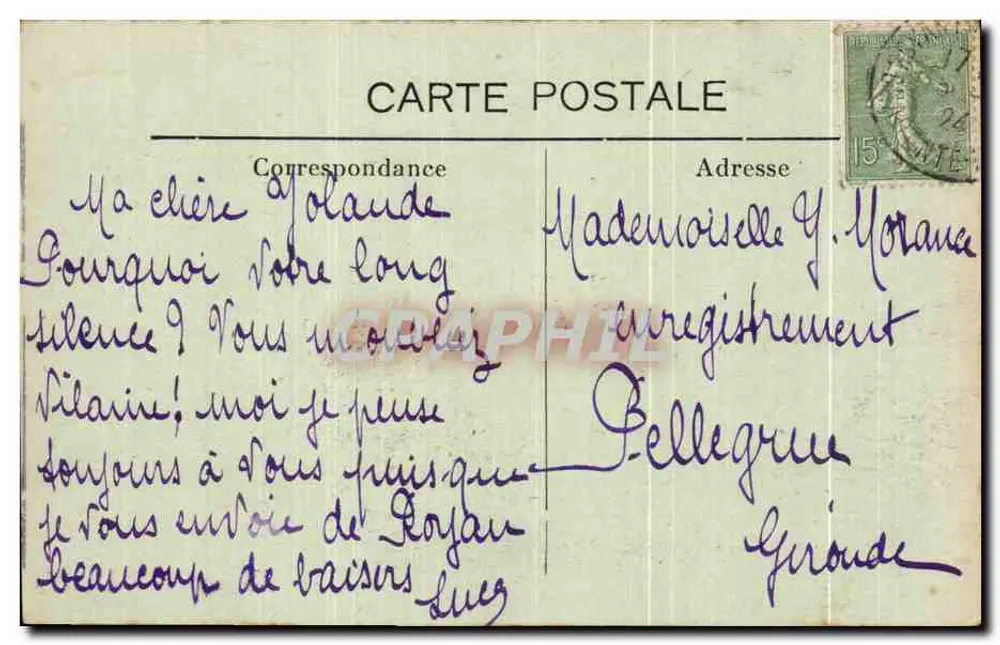 Côte d'Argent — Grosse Mer — editor BR, n° 859 - Verso