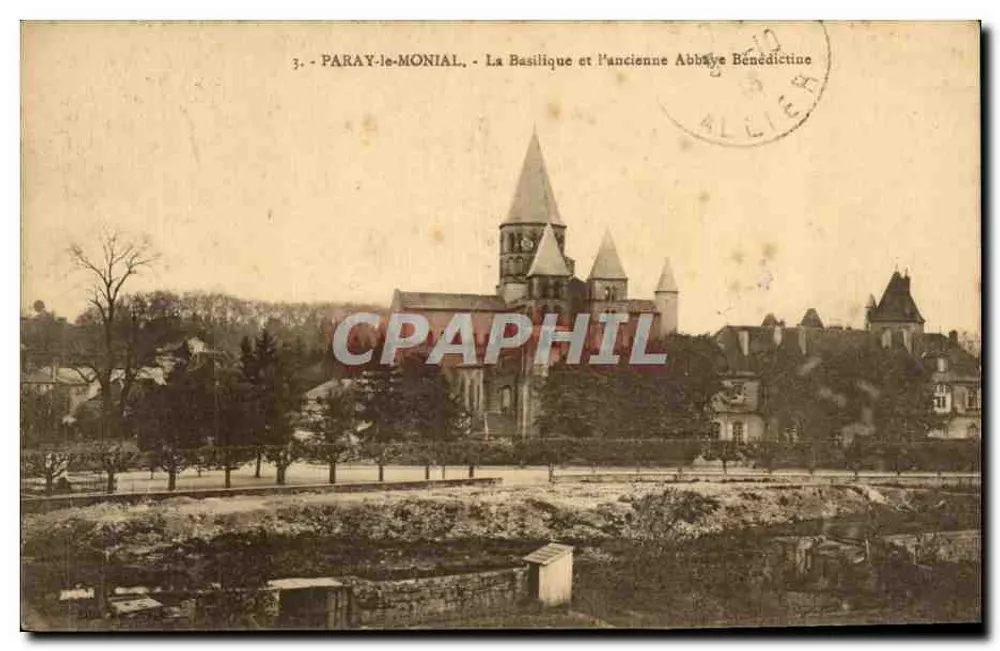 Paray-le-Monial — Die Basilika und das alte Benediktinerkloster — Unbekannter Verleger, Nr. 3 - Vorderseite