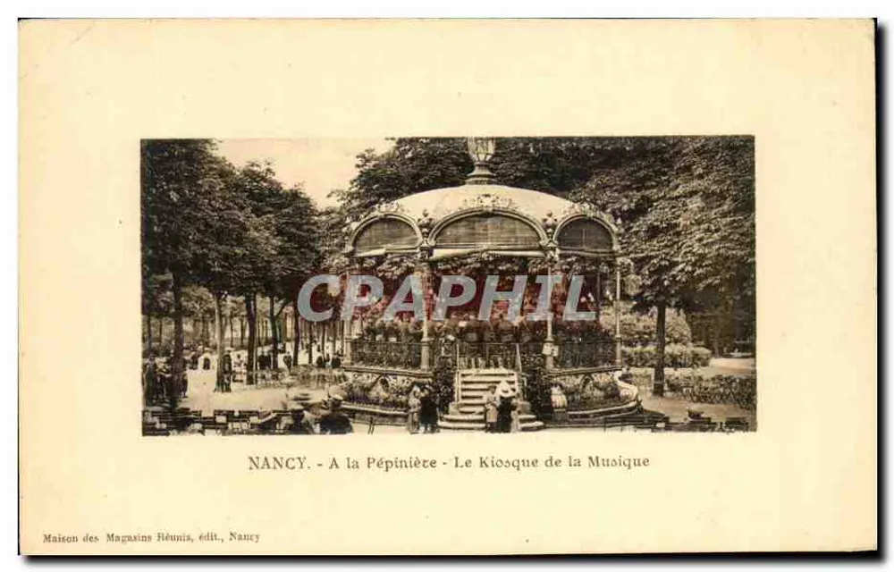 NANCY - Am Gärtnereigarten - Der Musikkiosk — Maison des Magasins Réunis, Nancy - Vorderseite