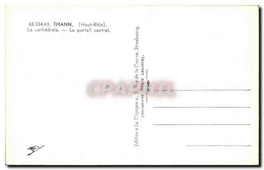 Thann — Catedral, portal central — La Cigogne, n° 68.334.43 - Verso
