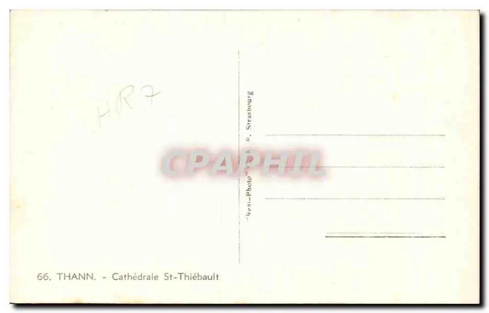 Thann - Catedral de São Thiébault — editor 'Gean-Photo' Strasbourg, n° 66 - Verso