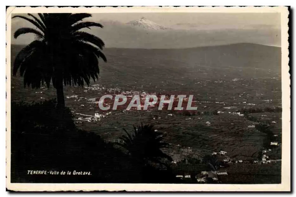 Tenerife - Vale da Orotava — vista panorâmica com montanha nevada — editor não visível - Frente