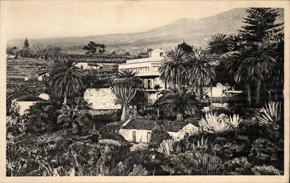 La Orotava — vue panoramique avec maison et jardins — éditeur TARJETA POSTAL - Vorderseite