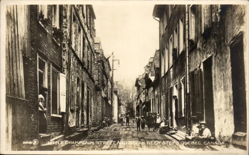 Little Champlain Street und Breakneck Steps, Québec, Kanada — Valentinstag-Karte, Verlag The Valentine-Black Co., Ltd., Toronto - Vorderseite