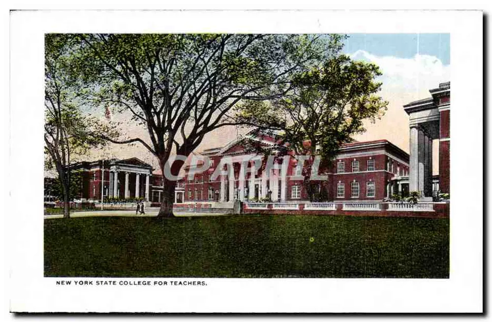 North Pearl Street — vista urbana con tram e edificio classico — John G. Myers, editore - Verso