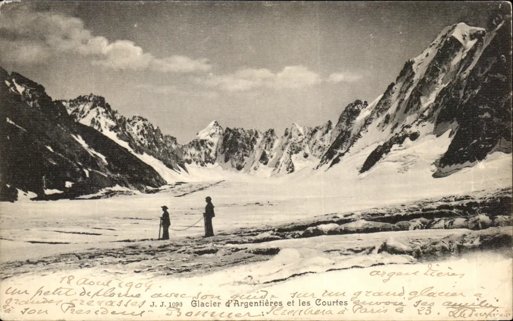 Glaciar de Argentières e as Courtes — J.J. 1090 — Vollen Frères, Genève - Frente