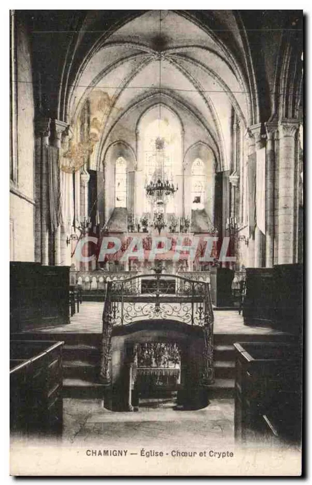 Chamigny — Église - Chœur et Crypte — Éditeur impr. sur la carte - Vorderseite