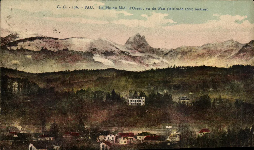 Der Pic du Midi d'Ossau, gesehen von Pau (Höhe 2885 Meter) — C. C. - 176 - PAU - Vorderseite