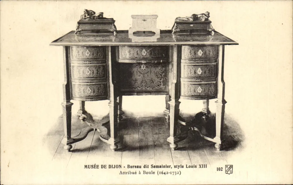 Schreibschrank genannt Semainier — Stil Louis XIII — Musée de Dijon, Nr. 102 - Vorderseite