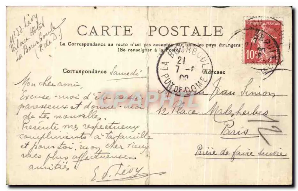 Puy-de-Dôme — 240 - LA BOURBOULE Le Barrage — L'Auvergne - Rückseite