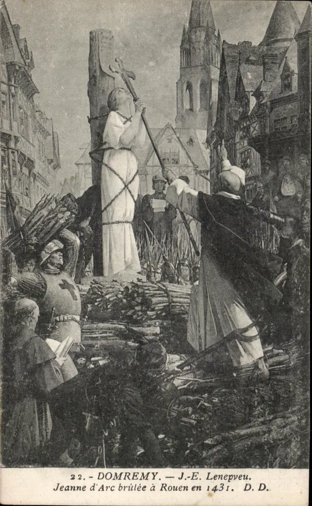 Jeanne d'Arc verbrannt in Rouen — historische Szene — J.-E. Lenepveu, Nummer 22 - Vorderseite