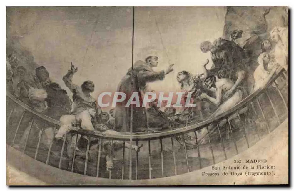 San Antonio de la Florida — Fragmente der Fresken von Goya — Verlag Fot. Lacoste-Madrid, n° 203 - Vorderseite