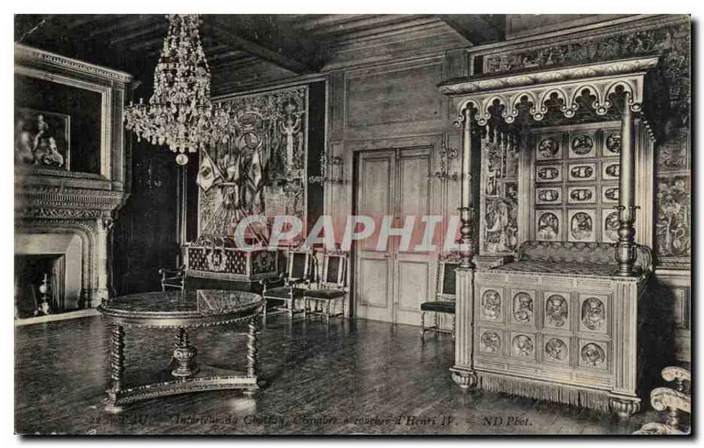 Interior do Castelo - Quarto de dormir de Henri IV — ND Fot. - Frente