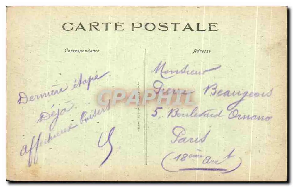 NANTES - Muralha do Castelo — Em 1654, o Cardeal de Retz, preso, escapou deixando-se deslizar — editor não visível, número de série 719 - Verso