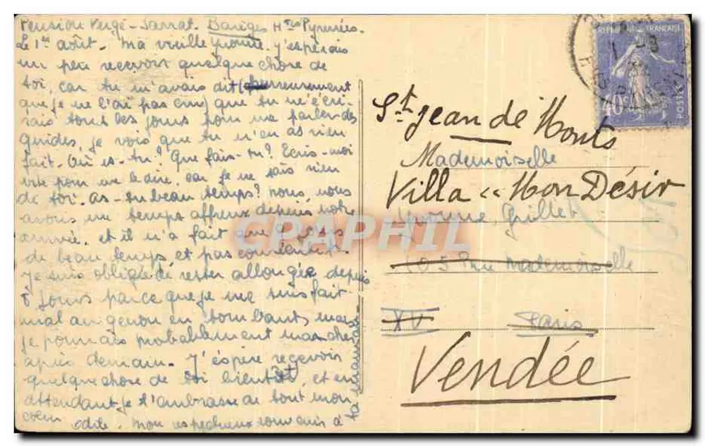 Barèges — Die Pyrenäenstraße — Eingang zu Barèges, abwärts von Tourmalet, das Militärkrankenhaus — Verlag Laburches Frères Toulouse, Nr. 338 - Rückseite