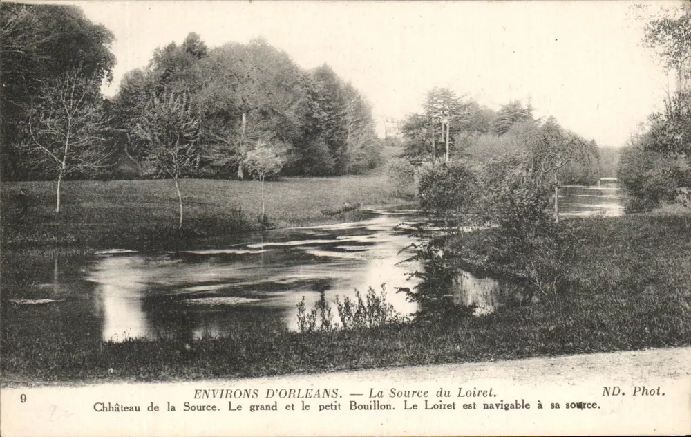 Umgebung von Orléans — Quelle des Loiret — Schloss der Quelle. ND. Foto n°9 - Vorderseite