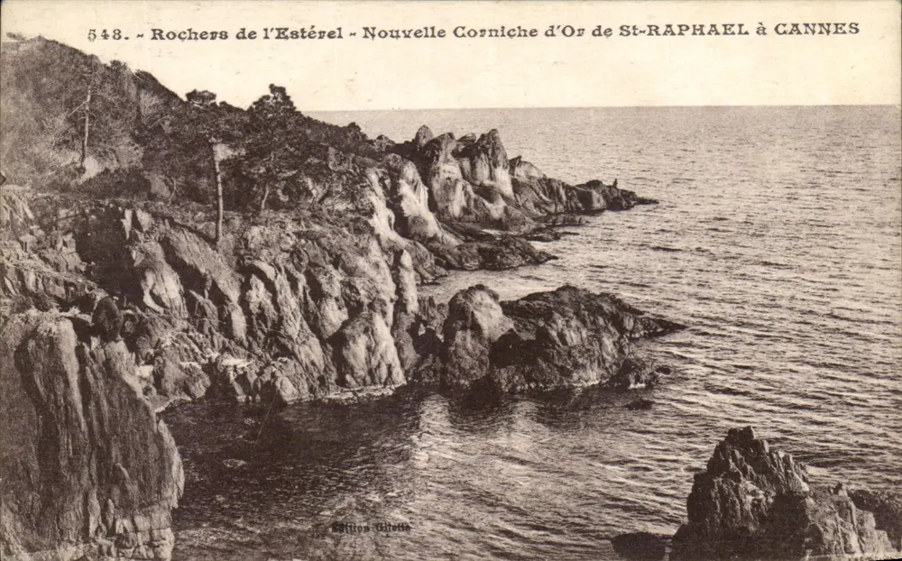 Rochers de l'Estérel — Neue Goldküste von St-Raphaël nach Cannes — Verlag Giletta, n° 548 - Vorderseite