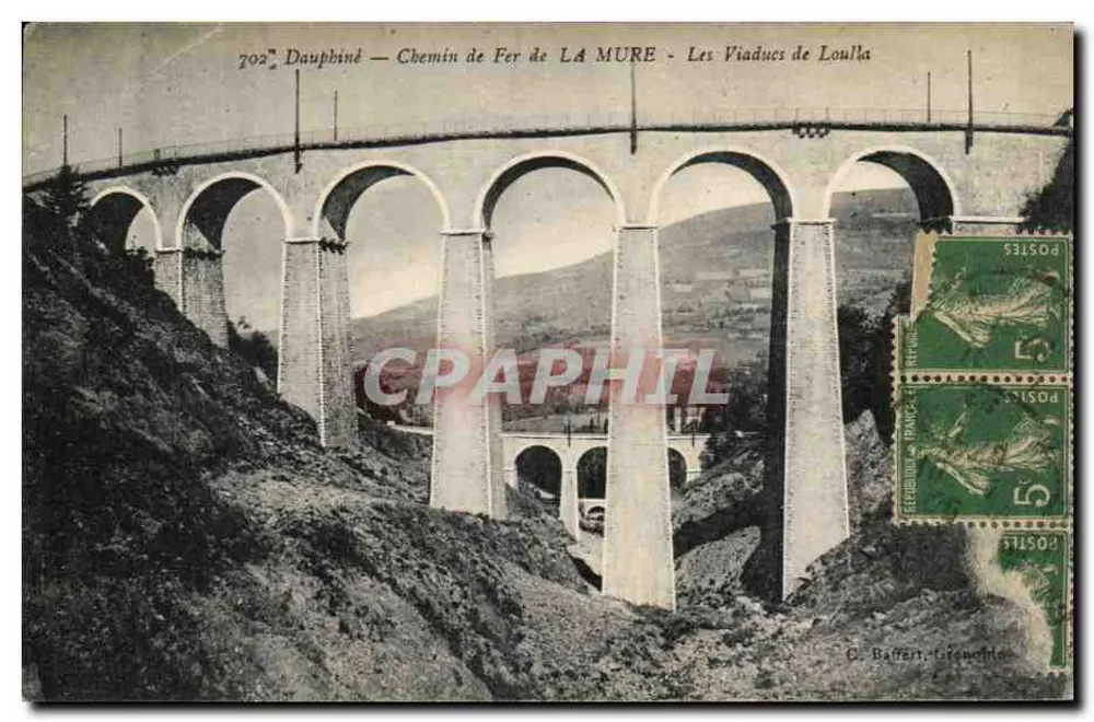 Los Viaductos de Loulla — Dauphiné — Ferrocarril de LA MURE — C. Baffert, Grenoble - Anverso