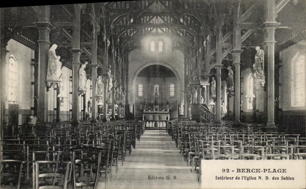 Interior da Igreja N.D. dos Areias — Berck-Plage — Edição G.B. n°92 - Frente