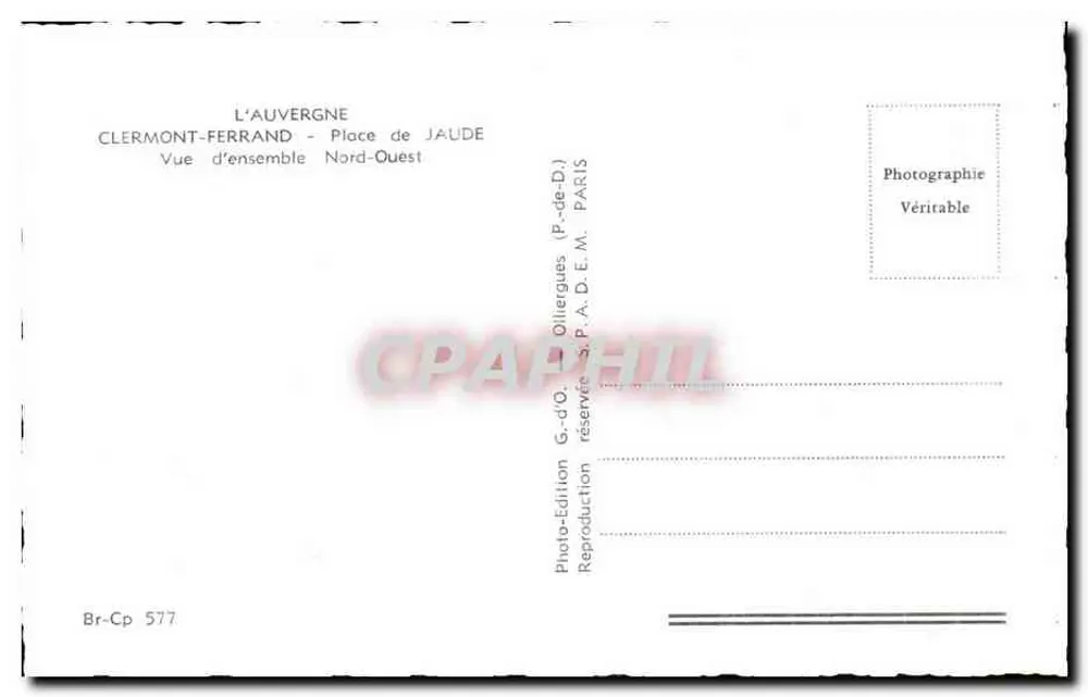 Clermont-Ferrand — Praça de Jaude — Vista geral Noroeste — GdO - Verso