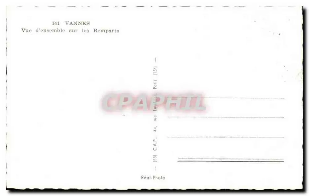 Vannes — Vista geral dos Muros — C.A.P. Paris - Verso
