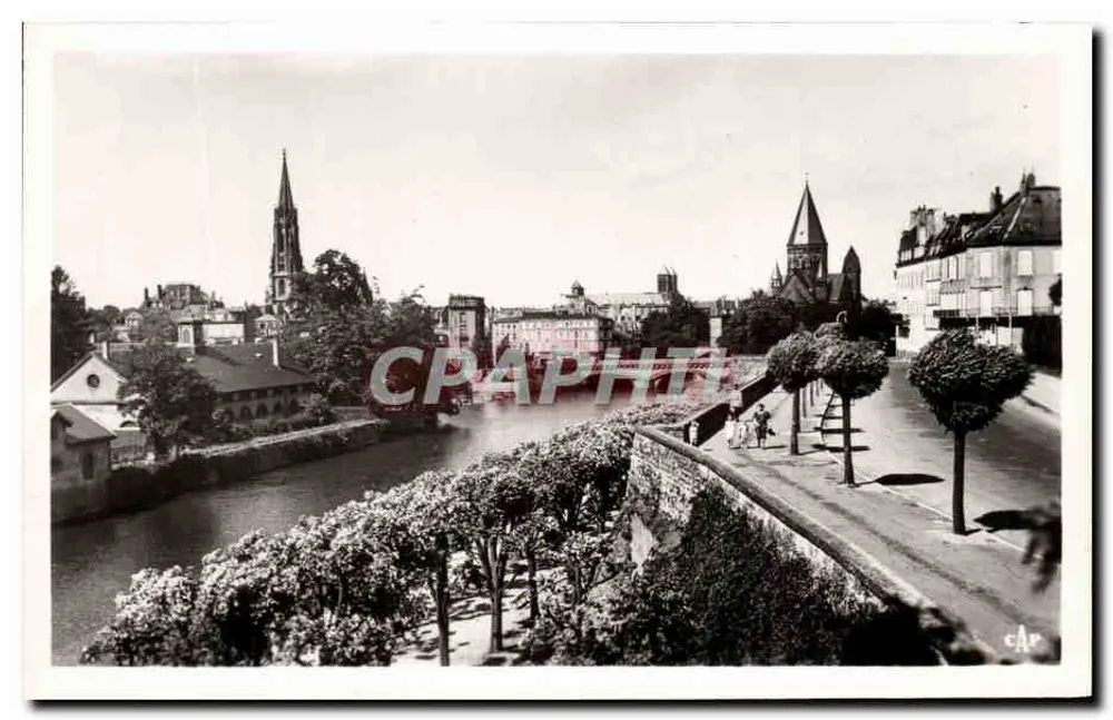 Metz — Ansicht der Mosel und des Mittelbrückens — C.A.P. Paris - Vorderseite