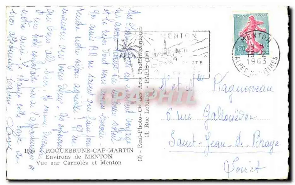 Ausblick auf Carnolès und Menton — Um Menton — ROQUEBRUNE-CAP-MARTIN (2) - Rückseite