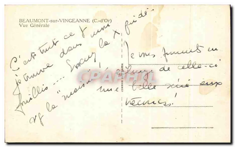Beaumont-sur-Vingeanne — Vista Geral — Cim - Verso