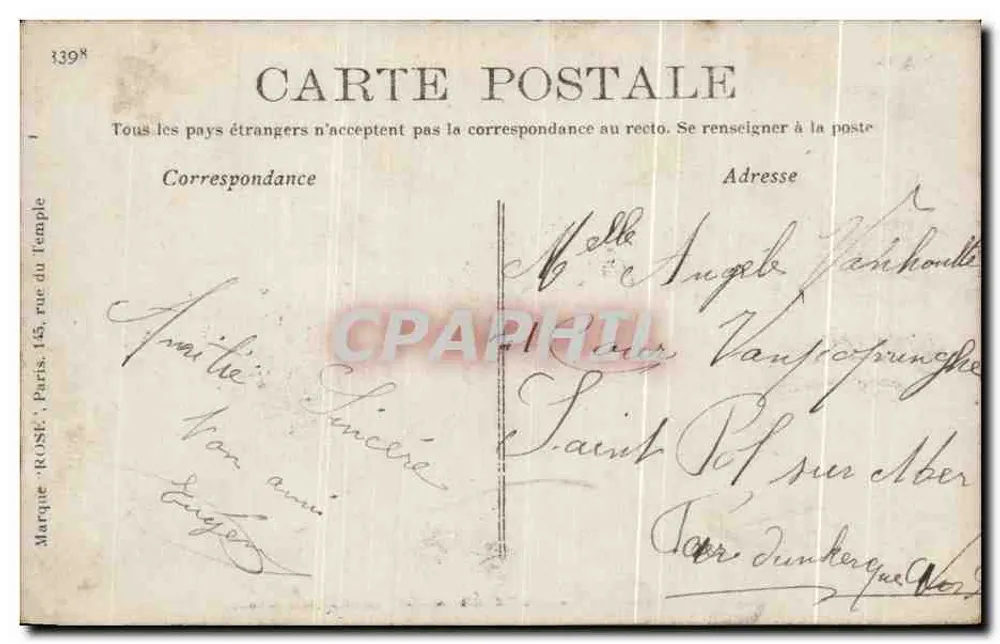 Paris — Das Rathaus des 13. Arrondissements — Verleger ROSÉ, Nr. 148 - Rückseite