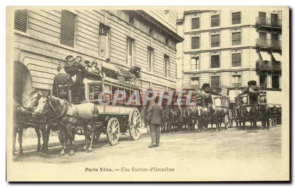 Parijs Vécu — Een Omnibusstation — Uitgegeven door CECODI, 36, avenue du 1er-Mai, 91120 Palaiseau - Voorkant