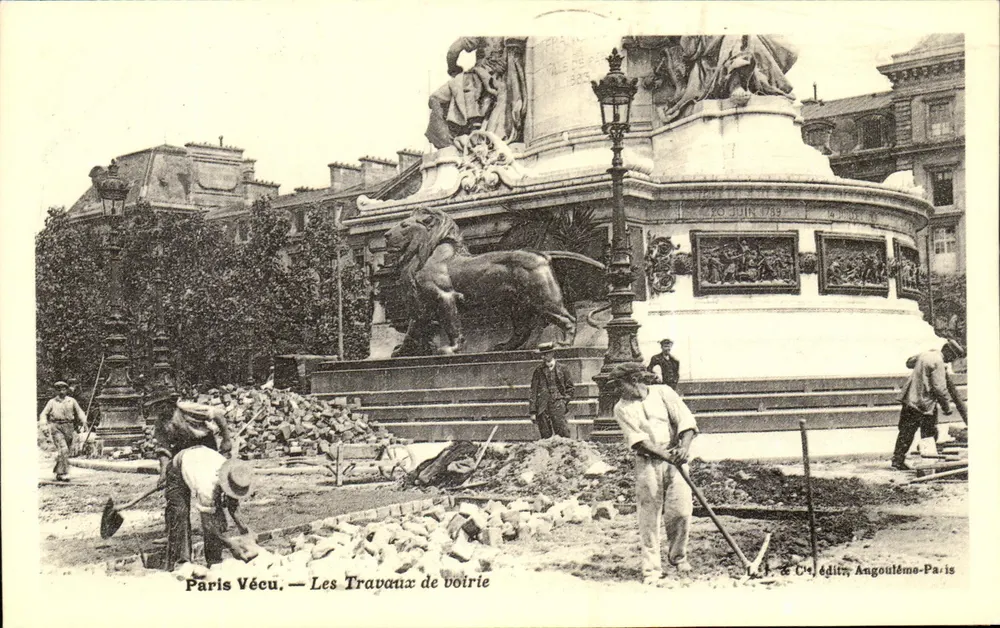 Paris Vécu — Straßenbauarbeiten — L. F. & Cie, Verlag, Angoulême-Pa.18 - Vorderseite