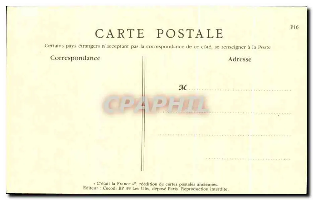 Paris — Os camelôs dos Boulevards — O Plano de Paris, Cartas postais originais.... - Verso