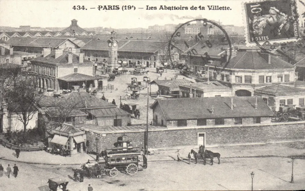 Paris (19º) — Os Abatedouros da Villette — Editor: Images du Temps Passe, n° 434 - Frente