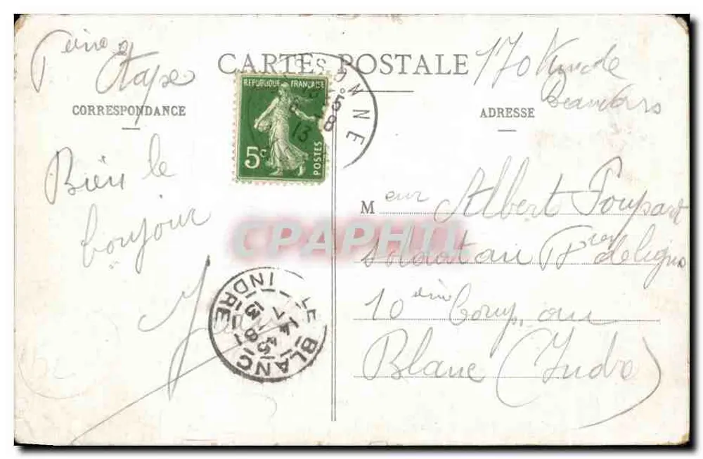 Camp de Sissonne (Aisne) — Dekoration der Zelte — Postelain-Pamutte, Verlag, Sissonne, Aisne - Rückseite